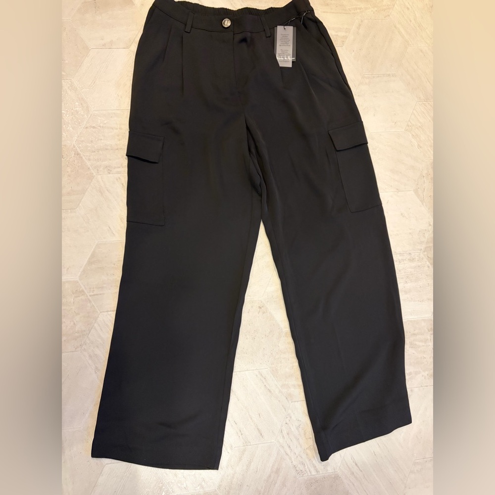 Wide leg Black Cargo Pants Size 14 NEW WITH TAG For women by Nicole‎ Miller
